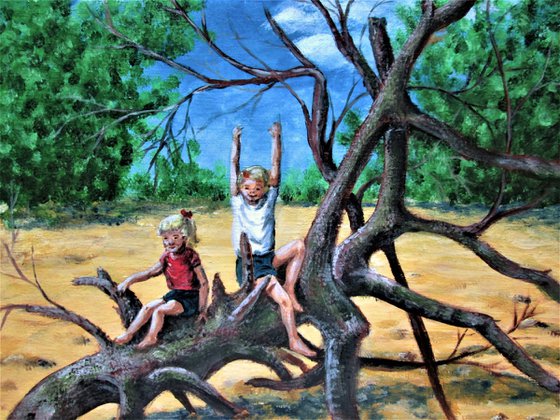 Children Climbing a Tree