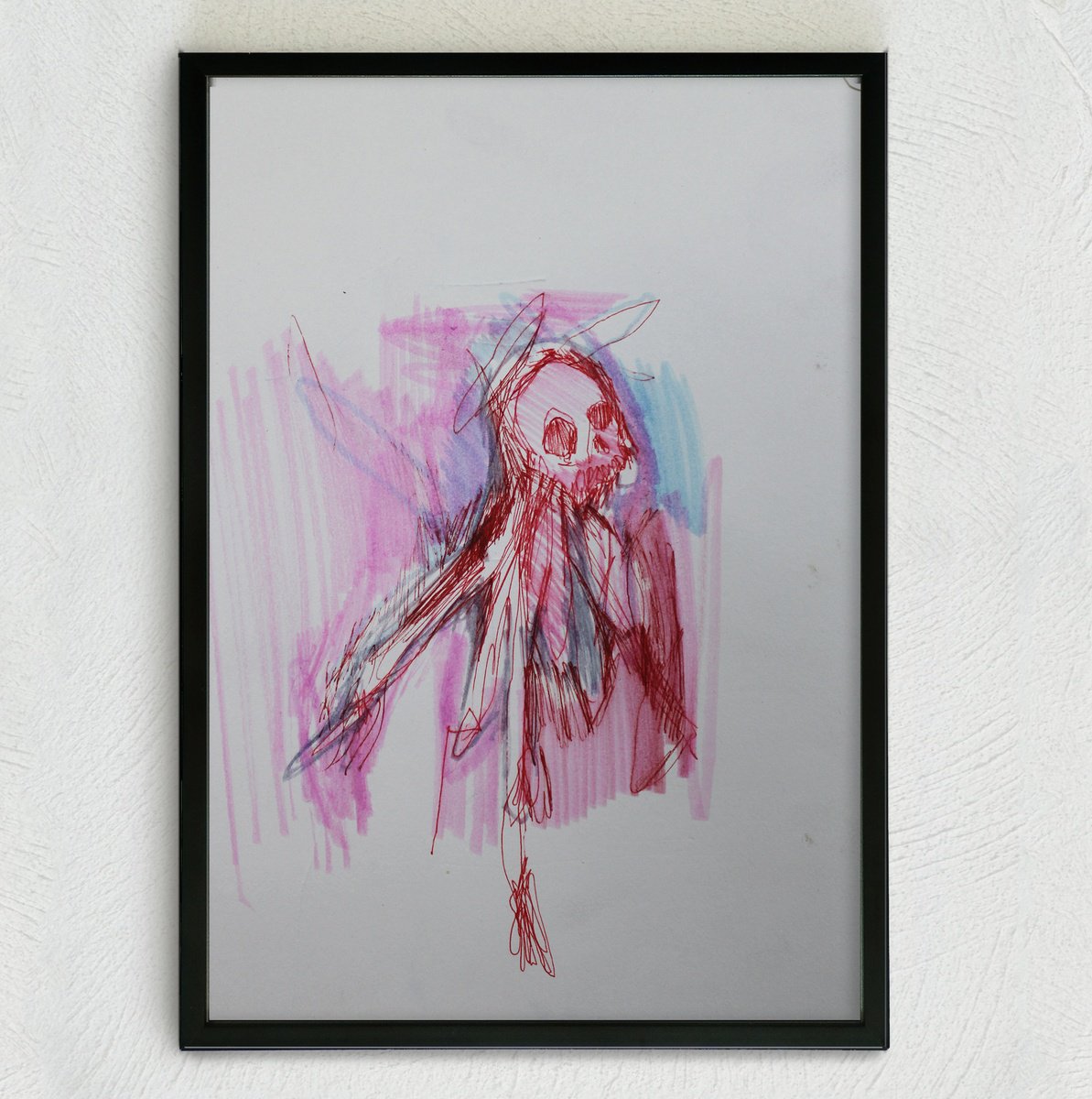 Expressive Animal Acrylic Painting By Milos Hronec, 8 X 12", Animal Bones 23, Original Artwork