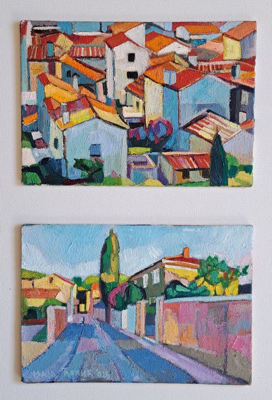 Set of two paintings, 18