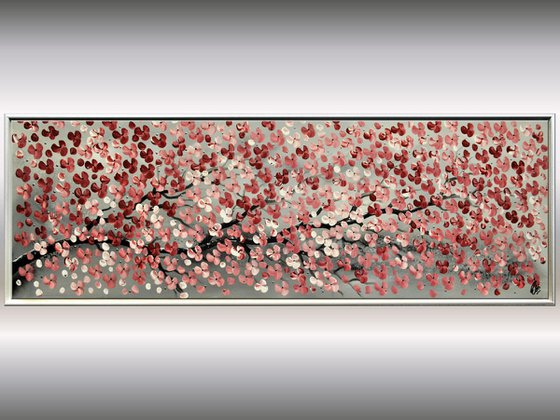 Just a Branch  acrylic abstract painting cherry blossoms nature painting framed canvas wall art