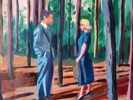 A conversation in the woods