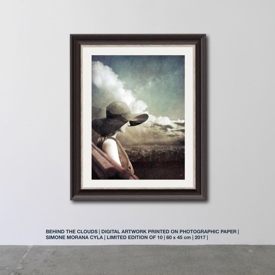 BEHIND THE CLOUDS | 2017 | DIGITAL ARTWORK PRINTED ON PHOTOGRAPHIC PAPER | HIGH QUALITY | LIMITED EDITION OF 10 | SIMONE MORANA CYLA | 45 X 60 CM