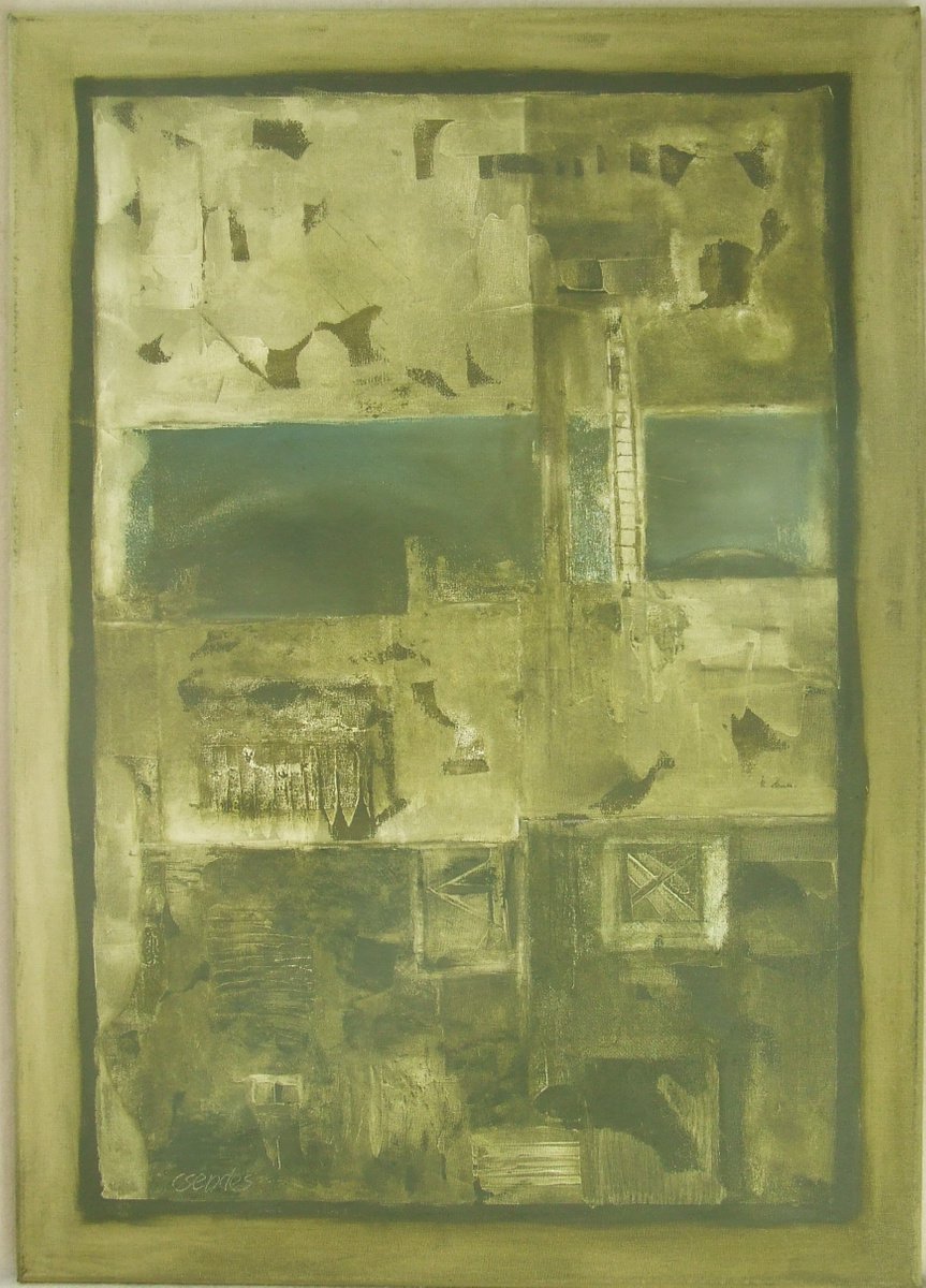 Abstract Oil Painting By Csaba Csendes, 20 X 28, Past, Original Artwork