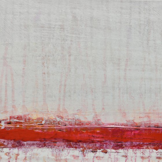 GeoHorizon 125, Small Red & White Painting