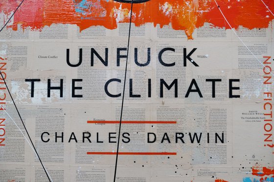 Climate Unfucking 140cm x 100cm Unfuck The Climate Book Page Urban Pop Art