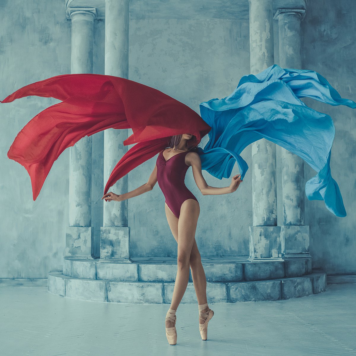 Photorealistic Portrait Photograph By Dan Hecho, 24 X 24, Andriana & Fabrics, Original Artwork