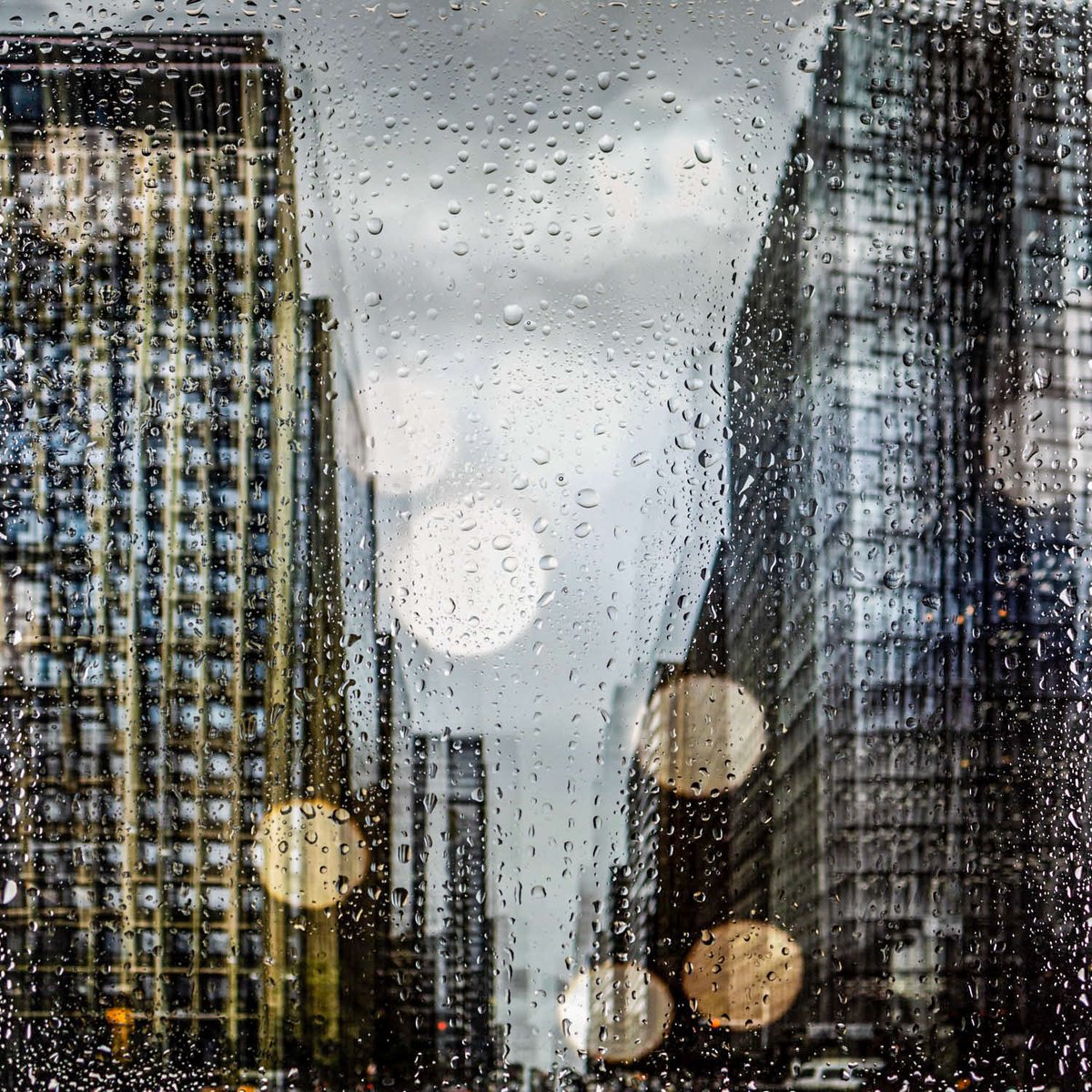 Abstract Cityscapes Photograph By Sven Pfrommer, 39 X 39", Rainy Days In Tokyo Iv, Original Artwork