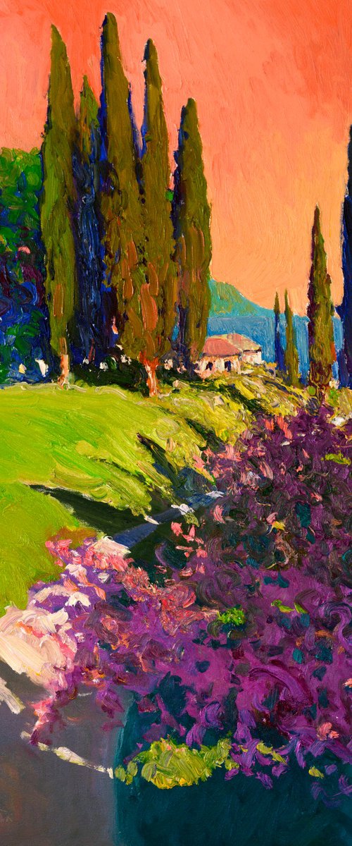Cypresses. Evening by Suren Nersisyan