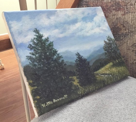 Blue Ridge View - 8X10 inch framed oil landscape (SOLD)