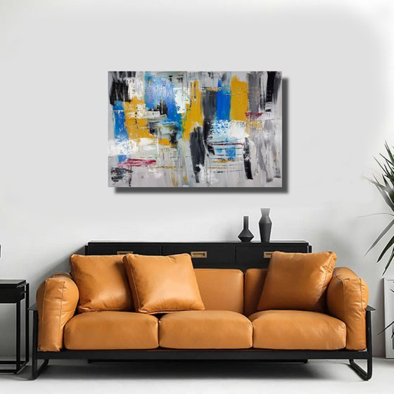 large paintings for living room/extra large painting/abstract Wall Art/original painting/painting on canvas 120x80-title-c697