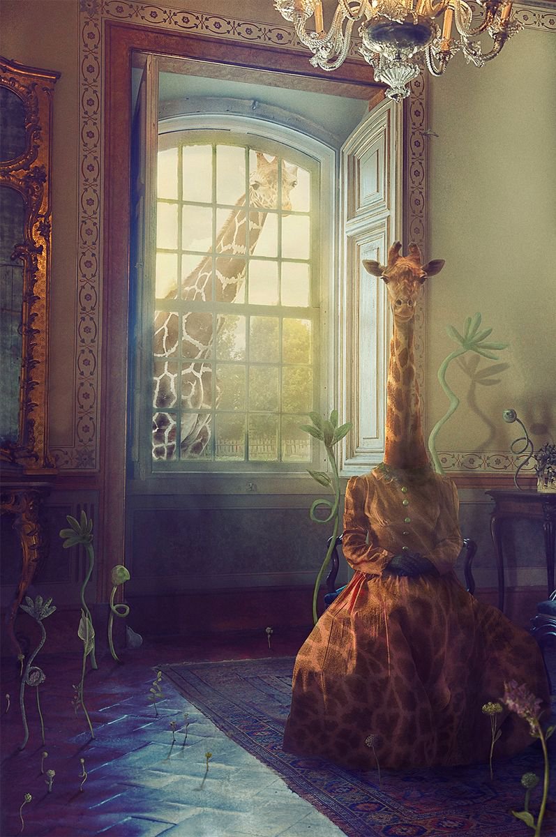 Surrealistic Animal Photograph By Nikolina Petolas, 24 X 35", High Hopes, Original Artwork