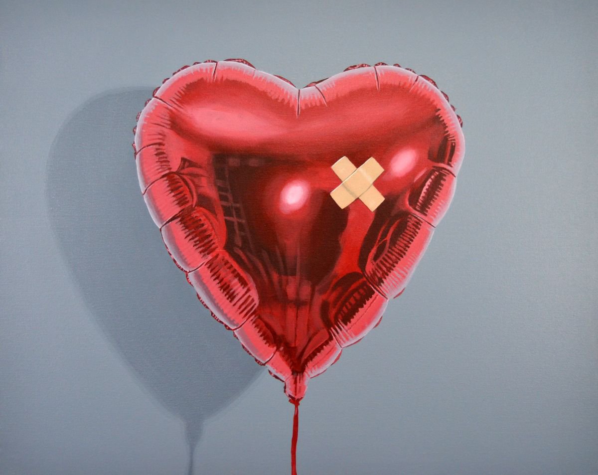 heart balloon painting