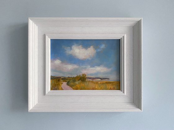 Original oil Impressionist English countryside landscape.