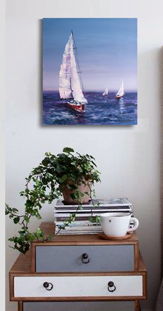 "Sailboat in the sea" landscape