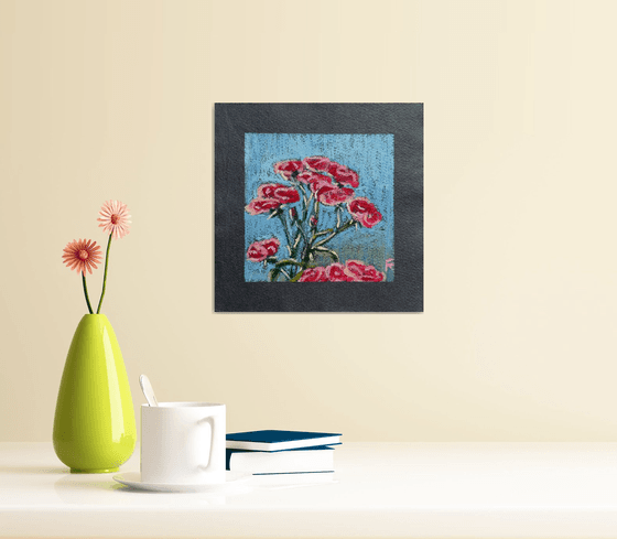 Roses Oil Pastel Painting, Flowers Original Artwork, Rose Hip Bush Drawing, Cottagecore Decor, Gifts for Her, Floral Wall Art