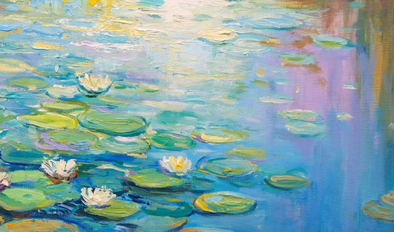 Serene Water Lily Pond