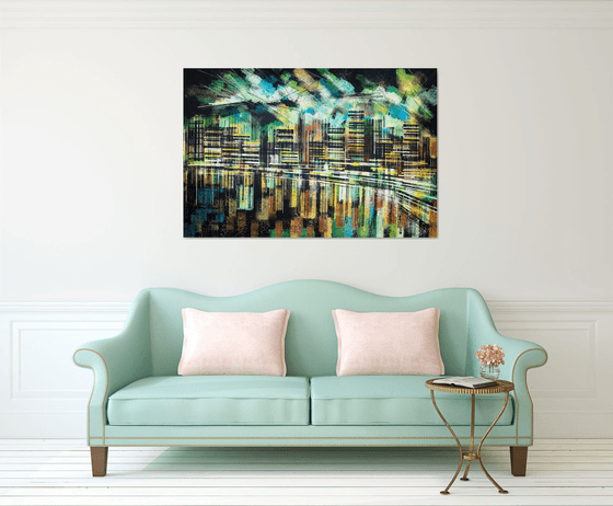 New York City Symphony - Large Painting - RESERVED FOR ERIC Acrylic ...