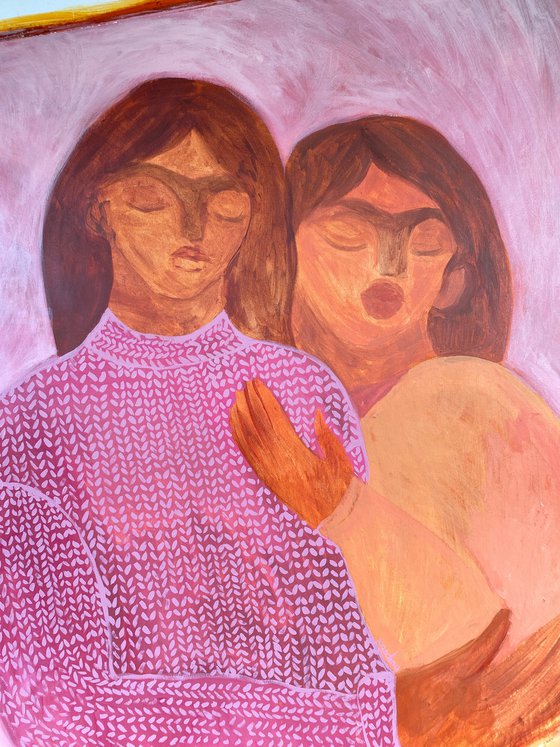 Knitted pink sweater