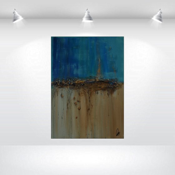 Golden Dreams - Abstract acrylic painting high textured canvas art wall art ready to hang