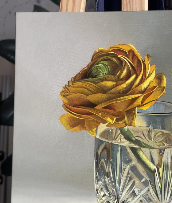 October flower in a glass