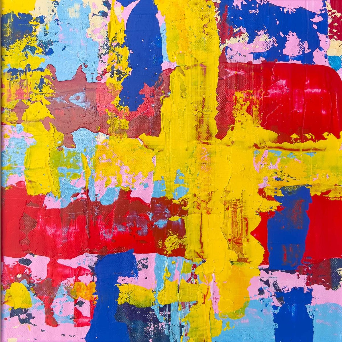 Abstract Acrylic Painting By Km Arts, 13 X 13", So Much Fun, Original Artwork