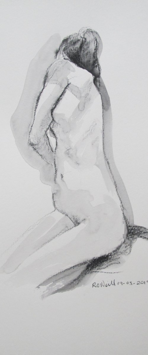 Kneeling female nude by Rory O’Neill