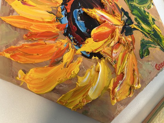 Triptiek Yellow Sunflower