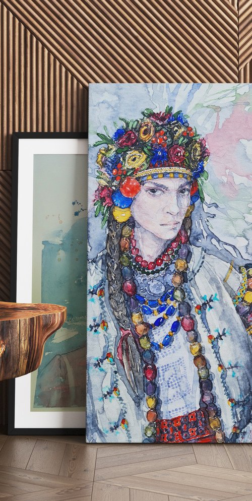 Girl in Ukrainian Costume by Tetiana Khalazii