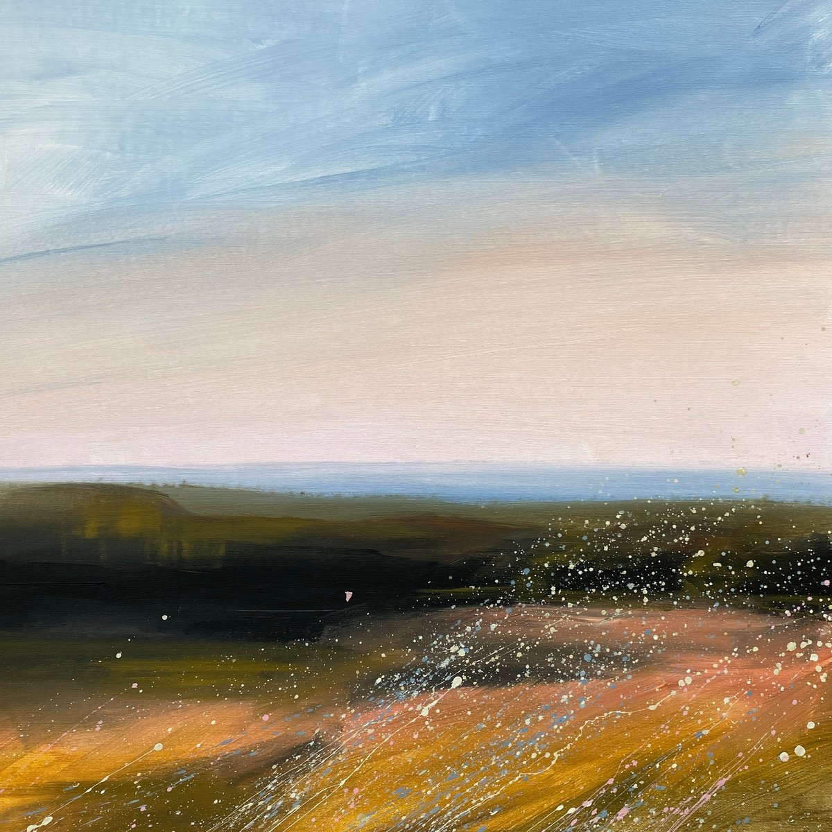 Impressionistic Landscape Acrylic Painting By Helen Mount, 24 X 24, Autumn Talks/13, Original Artwork