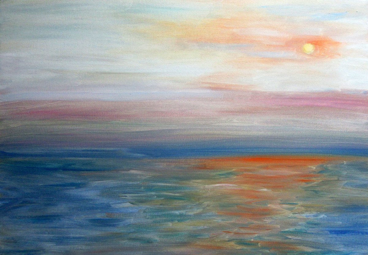 Abstract Seascape Sunset by Katia Ricci