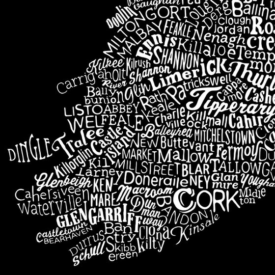 Ireland Type Map (Black)