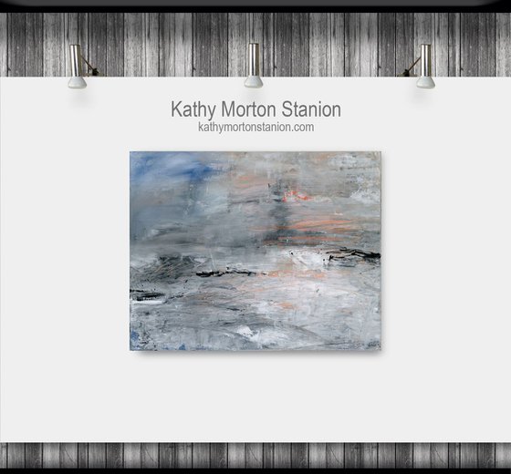 A New Journey 2 - Abstract Minimal Landscape art painting by Kathy Morton Stanion