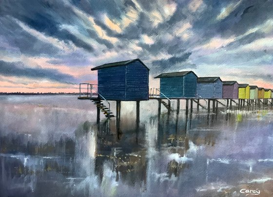 Beach Huts, High tide