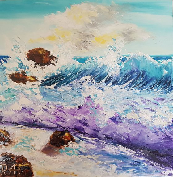 Colorful sea waves 40*40 cm