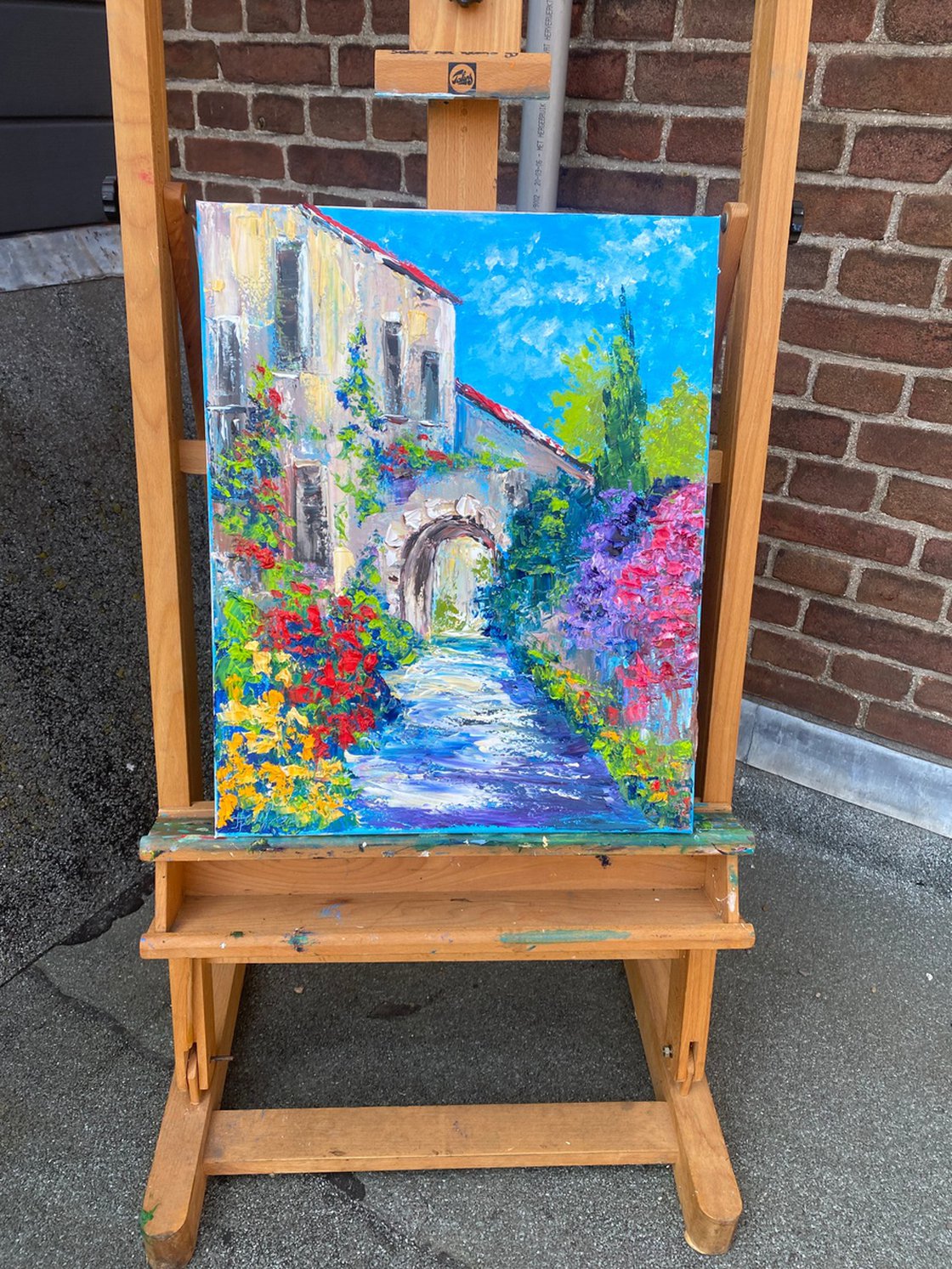 油絵 油彩 絵画 【giardino fiorito colorato 】