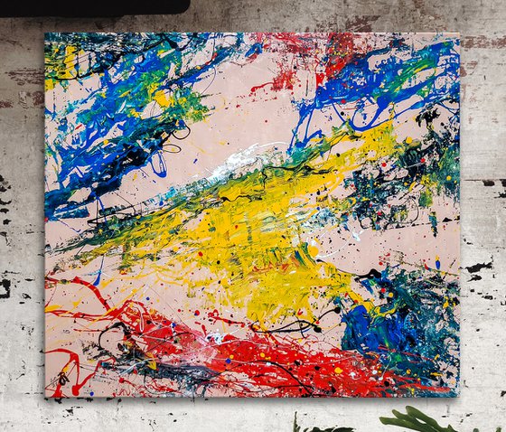 - Levi N-2 - Style of JACKSON POLLOCK. Abstract Expressionism Painting