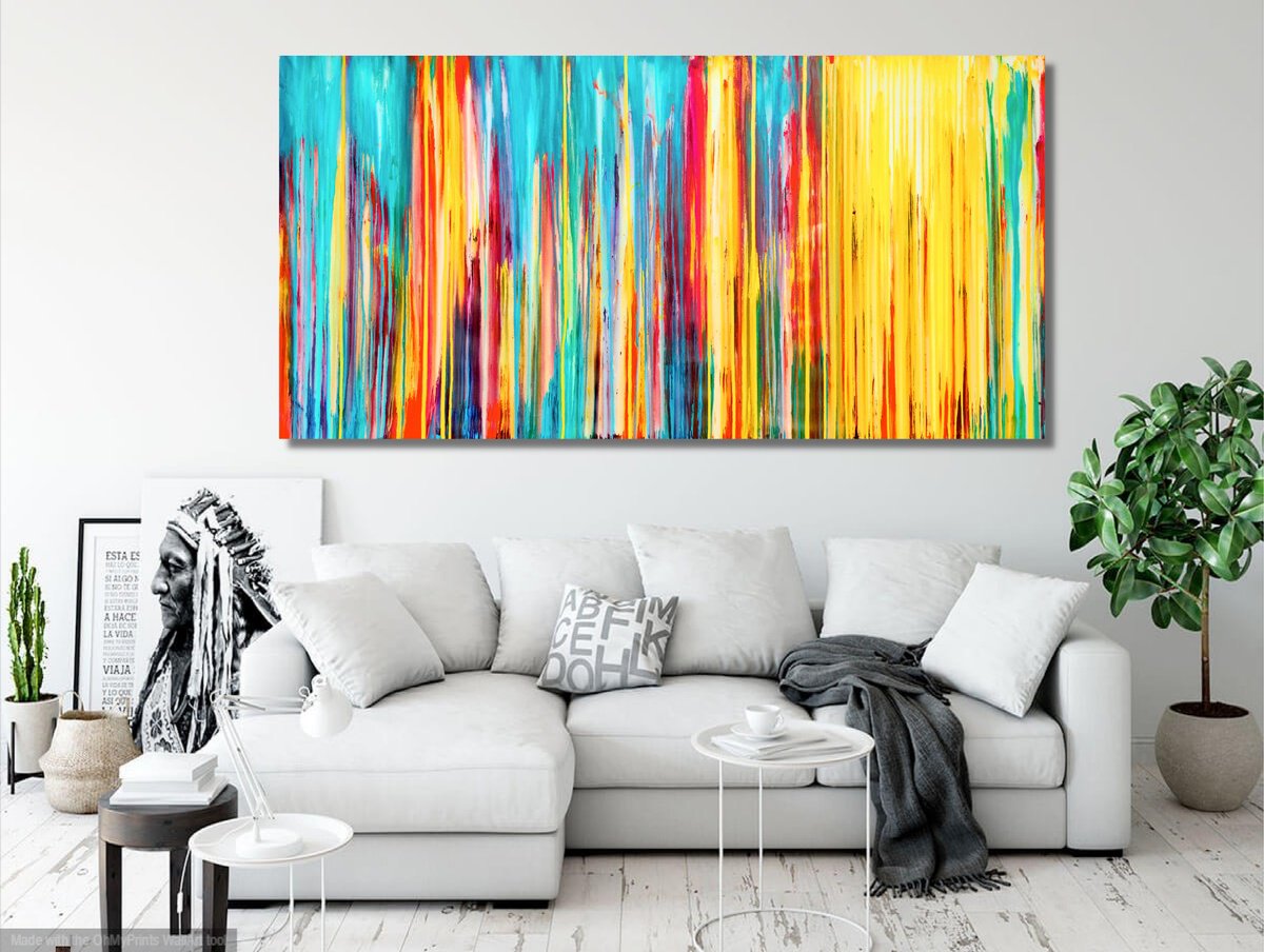 Abstract Acrylic Painting By Carla Sa Fernandes, 79 X 39, The Emotional Creation #320, Original Artwork