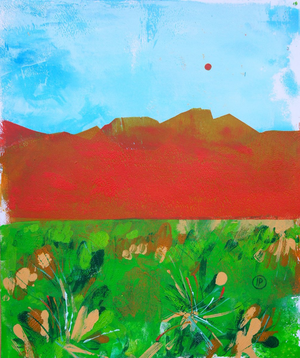 Impressionistic Landscape Acrylic Painting By Irina Plaksina, 10 X 12, Big Bend, Original Artwork