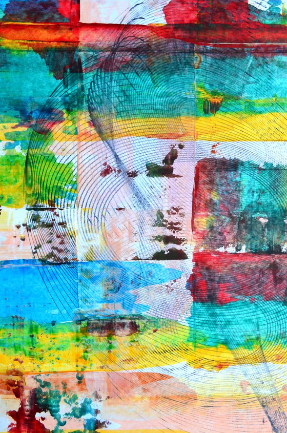 Wringer Proof - Vibrations Mixed Media Modern New Contemporary Abstract Art