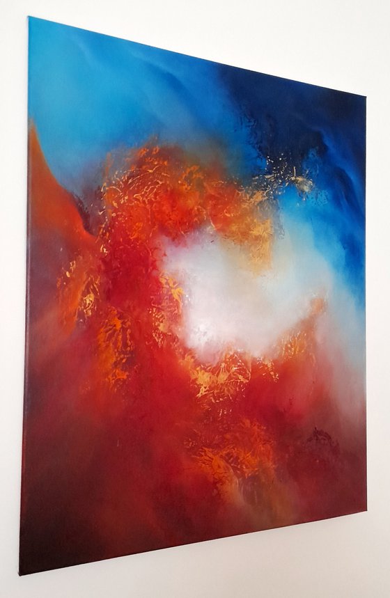 The Dragon's Breath (40cm X 50cm abstract slimline oil painting)