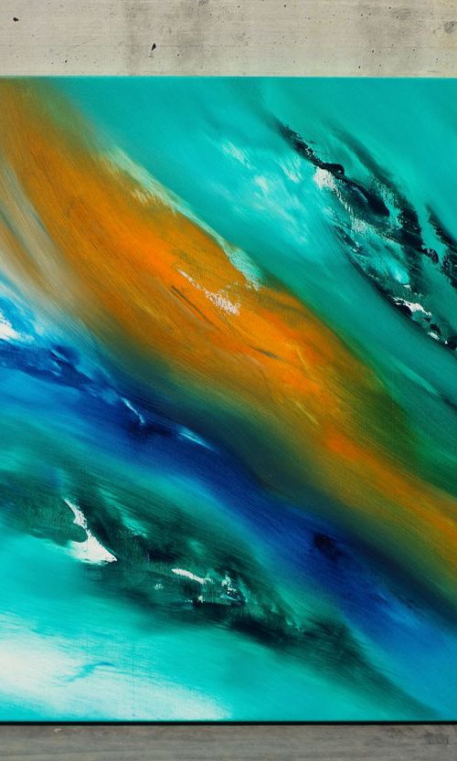 Life's flux II, the series, 100x70 cm, Deep edge, LARGE XL, Original abstract painting, oil on canvas by Davide De Palma