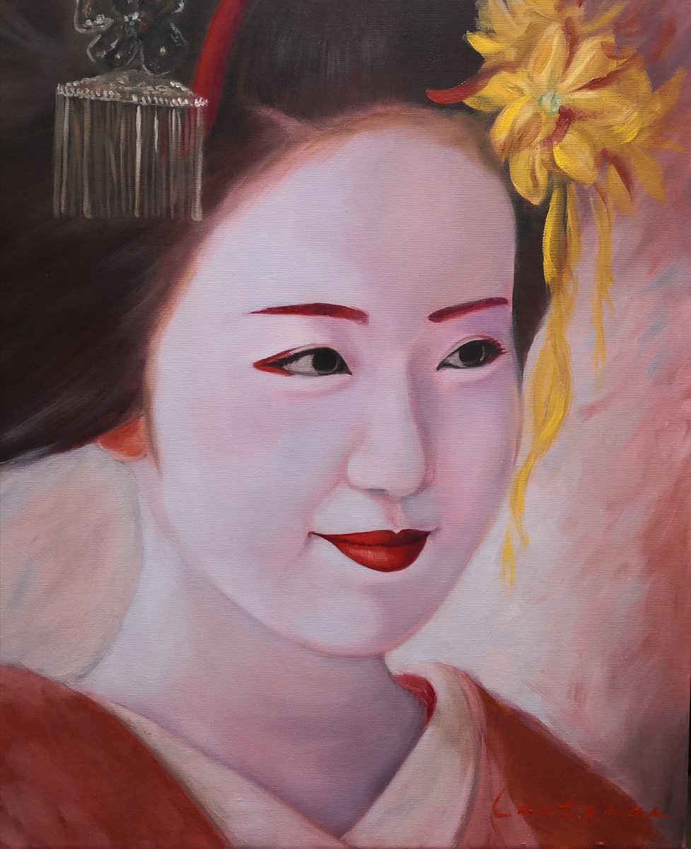 Tenderness. Geisha in kimono portrait number 9 by Jane Lantsman