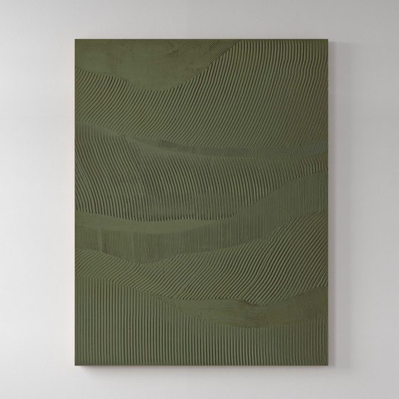 "Green Rye" Green abstract high textured art