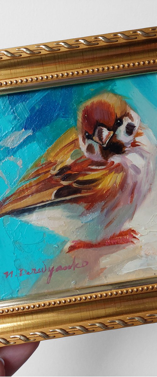 Sparrow bird by Nataly Derevyanko