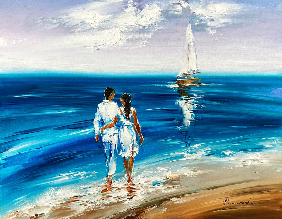 Impressionistic Landscape Oil Painting By Olena Romanenko, 20 X 16", Dreams About The Future, Original Artwork