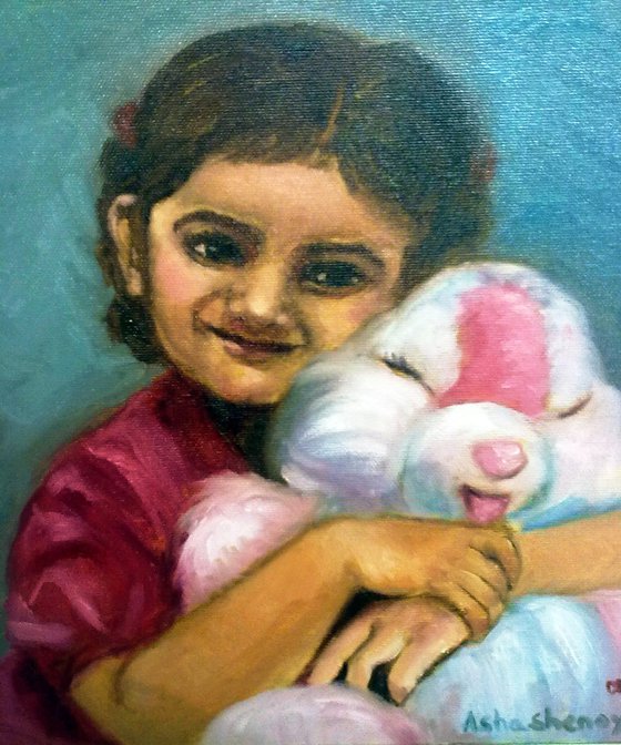 Little girl with a teddy
