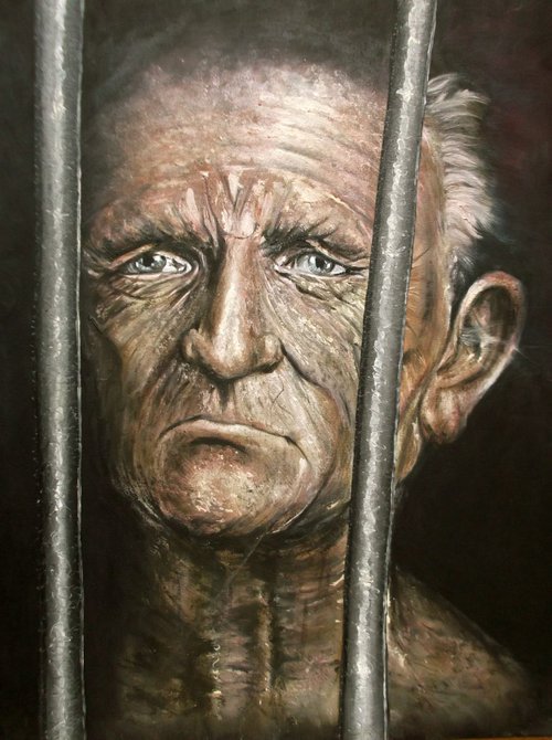 Old Man Imprisoned by Kate Evans