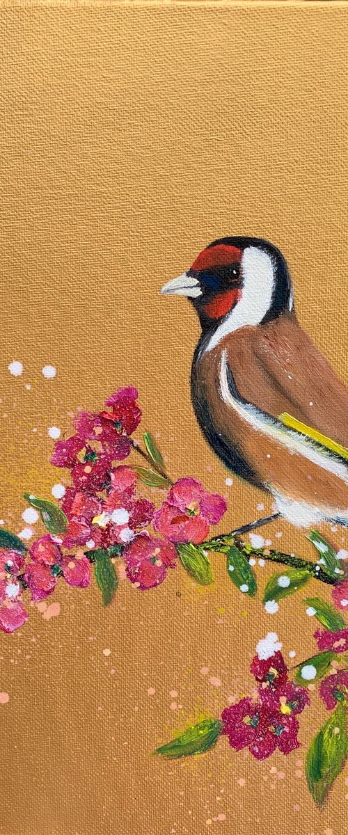 Goldfinch on Gold by Laure Bury