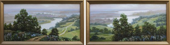 Diptych "ABOVE THE RIVER"