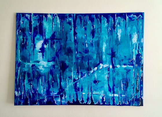 Blue dreams inspired by  nature for interior design 112 x 82 x 2 cm